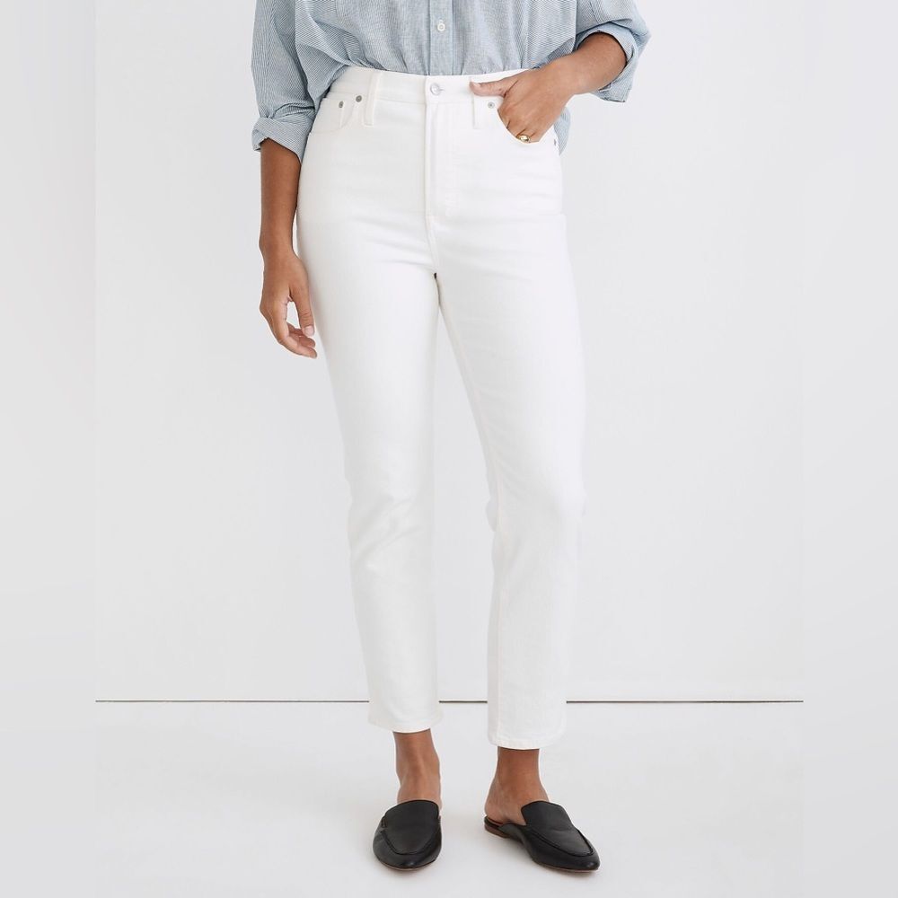 Madewell Perfect Vintage Jeans Size 26 in Tile White, Tapered, High Rise